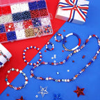UPINS Patriotic Bracelet Making Kit Red White Blue Beads - Image 6