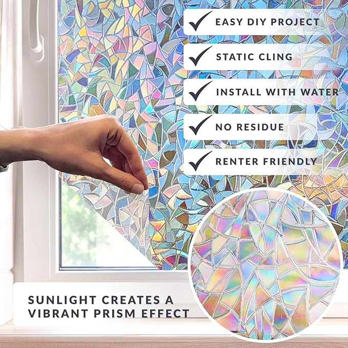 Mosaic Rainbow Light Effects Window Privacy Film by Artscape - Image 2