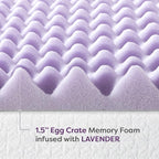 Best Price Mattress 1.5 Inch Egg Crate Memory Foam Mattress Topper - Image 7