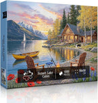 Sunset Lake Cabin Puzzles for Adults 1000 Pieces, Challenging Jigsaw Puzzles - Image 4