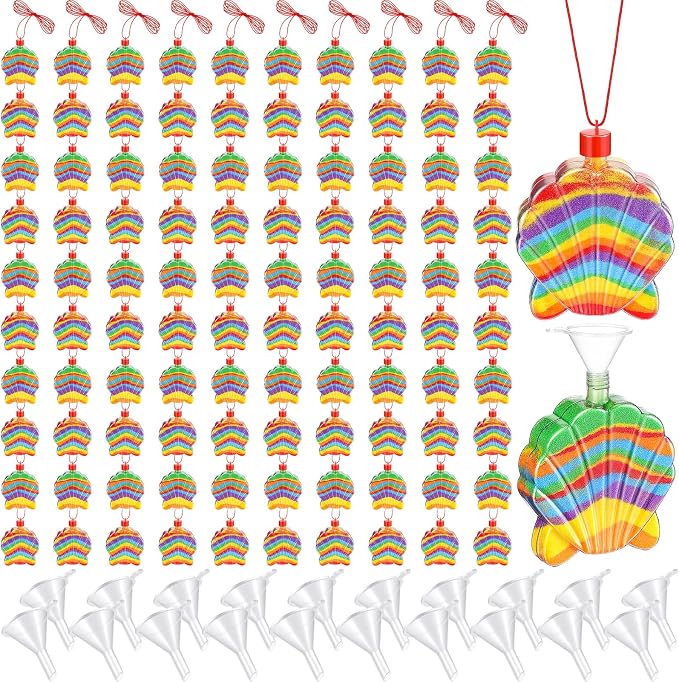 Tanlade 50 Pcs Shell Shaped Sand Art Bottle Necklaces by Tanlade