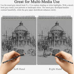 Fuxi Toned Grey Sketch Pad, 9x12 Spiral Sketchbook, 60 Sheets Art Paper - Image 5