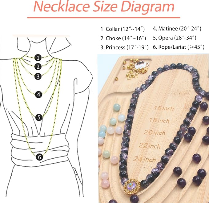 Bead Board for Jewelry Making, Bamboo Beading Tray Design Mat for Necklaces - Image 6