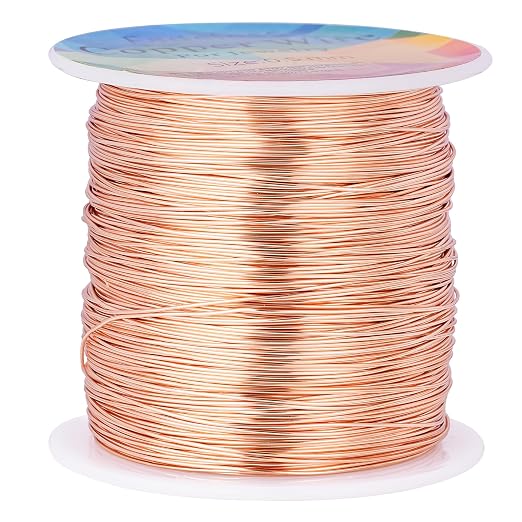 203 Feet Tarnish Resistant Copper Wires 24 Gauge/0.5mm Jewelry Craft Wires by CREATZONE