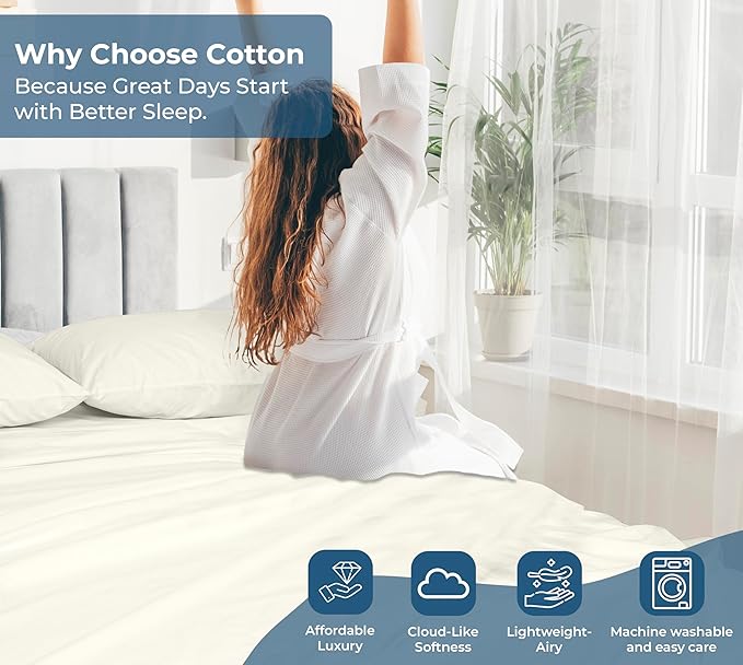 Royale Linens 100% Organic Cotton Twin XL Flat Sheet Only - Image 7