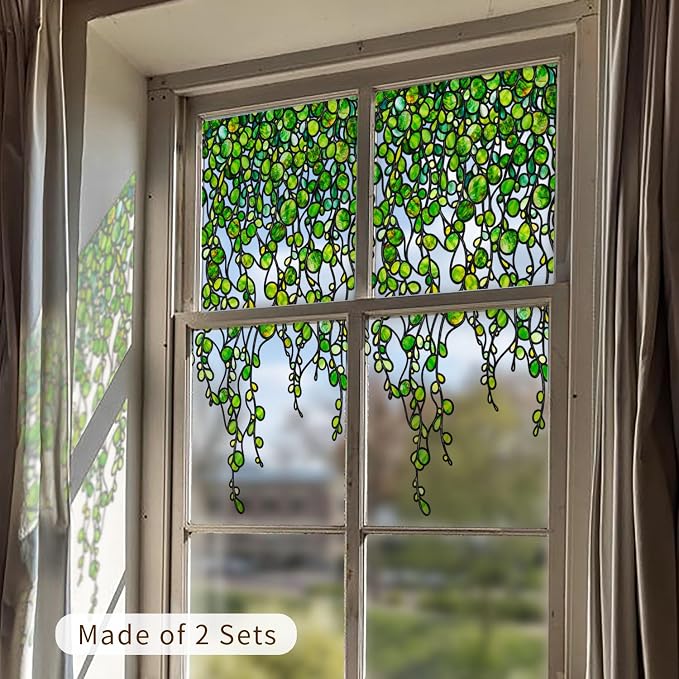 Original Hand Drawn Faux Stained Glass Window Hanging Clings - Image 3