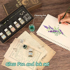 Mancola Glass Dipped Crystal Calligraphy Pen Set - Image 7