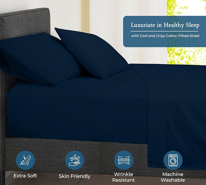 Royale Linens 400 Thread Count 100% American Grown Cotton Fitted Sheet King Size - Image 3