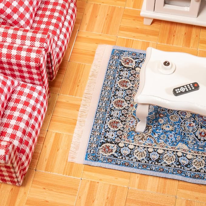 Dollhouse Accessories Woven Carpet, 1/12 Scale Doll House Accessories and - Image 3