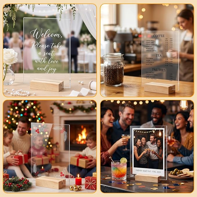 Bercoor 10 Pack 5x7 Inch Blank Clear Acrylic Sign - Image 7