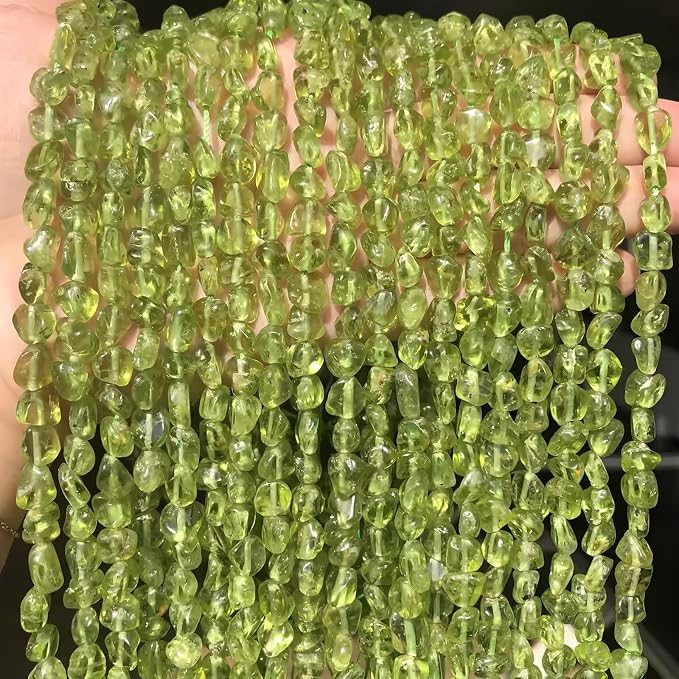 HAAMIIQII Natural Green Peridot Pebble Stone 4-6mm Small Irregular Freeform - Image 6