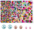1400pcs Pearl Beads for Jewelry Making, 3 Size Multicolor Loose Beads Pearls by Unknown