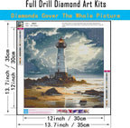 CHWGLFGG 5D Diamond Art Kits for Adults Beginners, Lighthouse Diamond Painting - Image 5