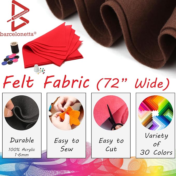 Barcelonetta | Felt Fabric | 72" Wide | 1.6mm Thick | Acrylic & Soft | Felt by - Image 2