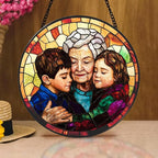 Personalized Grandma Stained Glass Sun Catcher, Custom Photo Family Portrait - Image 4