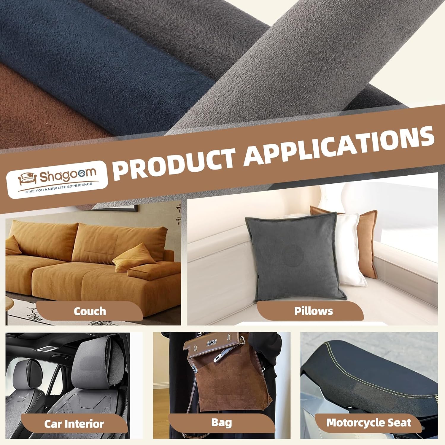 Suede Repair Patch, 17X158 Inch Fabric Large Repair Tape, Self-Adhesive Patches for Furniture, Sofa, Car Interior, Shoes, Hand Bag, Clothing (Dark Brown, 17X158 Inch)