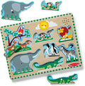 Melissa & Doug Zoo Animals Sound Puzzle – 8-Piece Wooden Peg Puzzle by Unknown