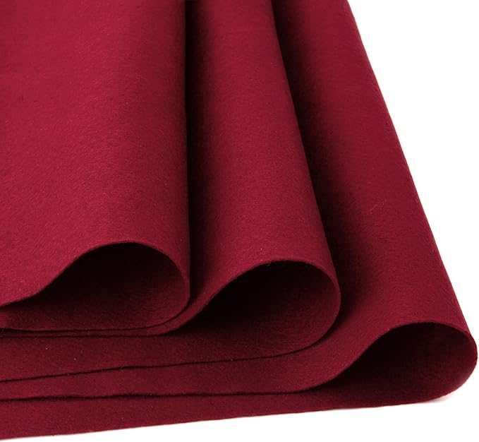HaoFeijh Red Felt Fabric 36" x 36", 1.4mm Thick Soft Felt Fabric Sheet by HaoFeiJH