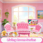 52 Pcs Dollhouse Furniture, Doll House Accessories and Furniture, Living Room - Image 5