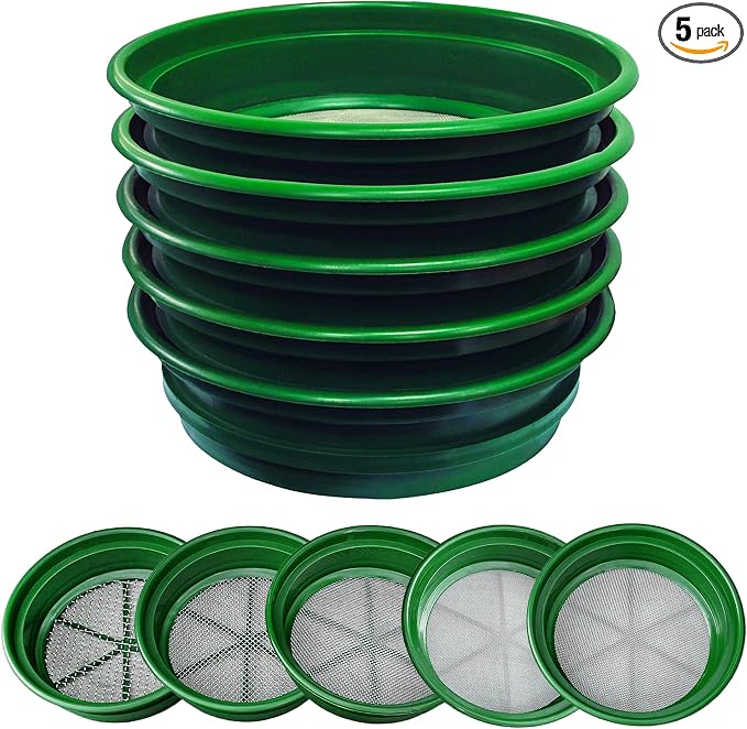 SE 13.25 Inch Wide Stackable Classifier Gold Prospecting Pan Set by SE