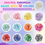 Funtopia 340pcs Large Hole Beads, European Beads - Image 5