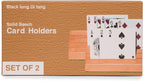 Black long Di fang Standard Size Solid Beech Playing Card Holder-2 Piece - Image 7