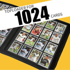 16 Pocket Ringless Side Loading Trading Card Binder, 1024 Cards PU Fixed Page - Image 6
