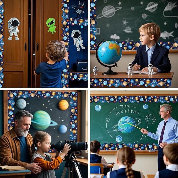 69Ft Outer Space Theme Bulletin Board Borders Galaxy Bulletin Board Border Star - Image 6