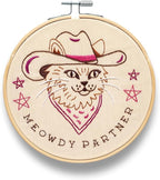 FUNATIC Meowdy Partner Embroidery Kit | Funny Beginner Needle Work Starter Set by FUNATIC