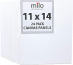 milo Canvas Flat Panel Boards for Painting, 11x14 inch, 24 Pack, Mixed Wet Media - Image 5