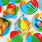 Qyeahkj 50 Guests Beach Pool Ball Party Plates and Napkins Tableware Set Summer - Image 5