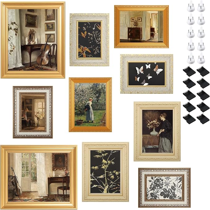 10 Pack Vintage Picture Frames for Wall or Tabletop Display Ornate Vintage by Unknown