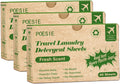 Poesie Travel Liquidless Laundry Detergent Sheets Portable Laundry Strips Travel Dorm Home Fresh Scent 3 Box Total 120 Sheets