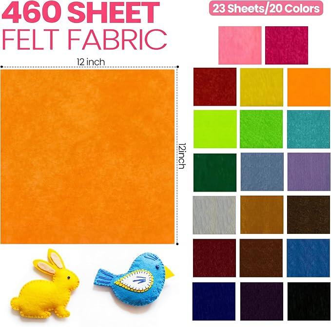 Moukeren 460 Pcs 12 x 12 Inch Felt Sheets Bulk - Image 5