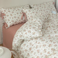 mixinni Vintage Style Girls Pale Pink Flower Pattern Duvet Cover King Soft by mixinni