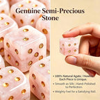Natural Pink Stone Mahjong Dice Set of 2 - Image 3