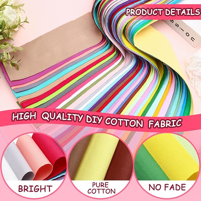 Kingdder 70 Pcs Solid Color Jelly Fabric Quilting Strips, 2.55 Inch Precut - Image 5
