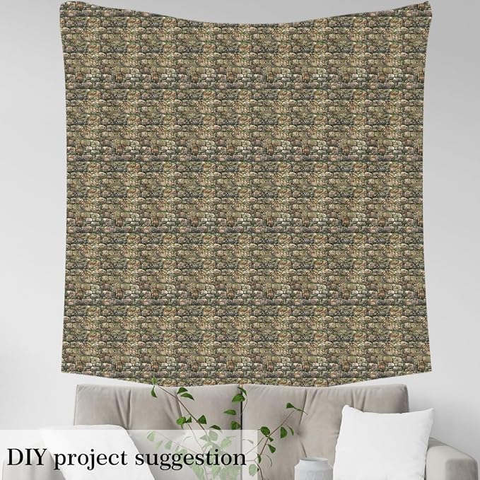 Feelyou Nature Upholstery Fabric by The Yard, Stones Moss Outdoor Fabric by The - Image 3