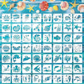 Augshy 56 Pieces Small Summer Sea Ocean Beach Stencils by Augshy