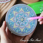 Temlum 6 Pcs Diamond Painting Coasters Kit, Mandala Diamond Art Coasters - Image 3