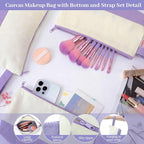 Silkfly 15 Pcs Cotton Canvas Makeup Bags Cosmetic Zipper Bags 10.2 x 5.5 x 2'' - Image 3