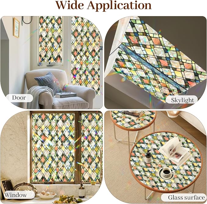 Bloss Rainbow Window Privacy Film Stained Glass Decorative Windows Film - Image 6