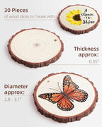 Wood Slices with Hole, Unfinished Wooden Circles - Image 2
