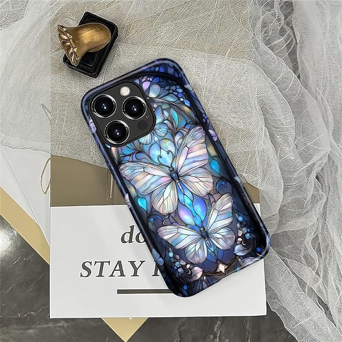 ZHEGAILIAN Case for iPhone 16 Pro, Stained Glass Butterfly Aesthetic Durable - Image 6