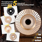 BLEKOO 5PC Angle Grinder Wood Carving Disc Set, 5/8" Arbor, Wood Shaper & Stump - Image 2