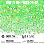 32000Pcs Lime Green Rhinestones - Image 2