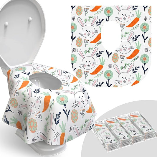 Disposable Toilet Seat Cover for Travel – 20 Pack with Covers Wrapped in Sets of 2, Non-Flushable Liners, Fits Most Seats – Kids, Toddlers, Adults