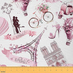 Feelyou Eiffel Tower Upholstery Fabric by The Yard, Romantic French Paris by Feelyou