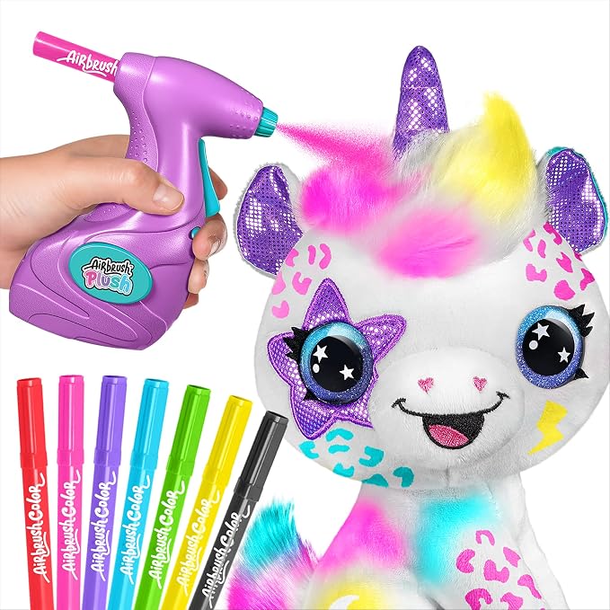 Canal Toys Airbrush Plush Refill Pack – 7 Color Airbrush Markers & 2 Stick-On - Image 4