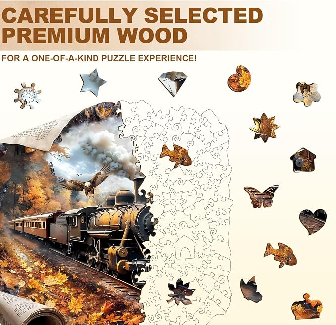 Autumn Train Puzzles Adults Gifts - Image 3